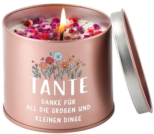 PRSTENLY Tante Geschenk, Geschenke für Tante, 9oz Lavendel Duftkerze | Beste Tante Geschenk Geburtstag, Dankeschön Geschenk für Tante zum Geburtstag, Ostern, Weihnachten