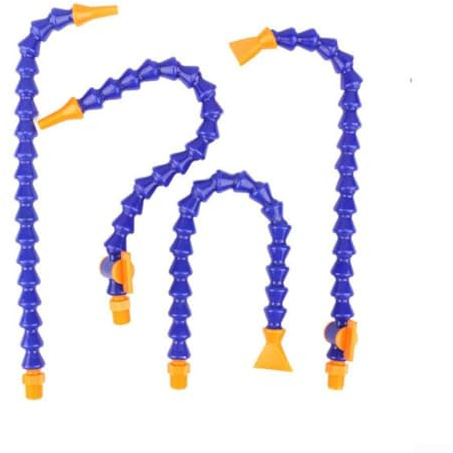Minhe Ugello per tubo di raffreddamento in alluminio, giunto di base girevole regolabile per soffiare acqua, olio, spray, bocca piatta, tubo serpente per officina, blu (A)
