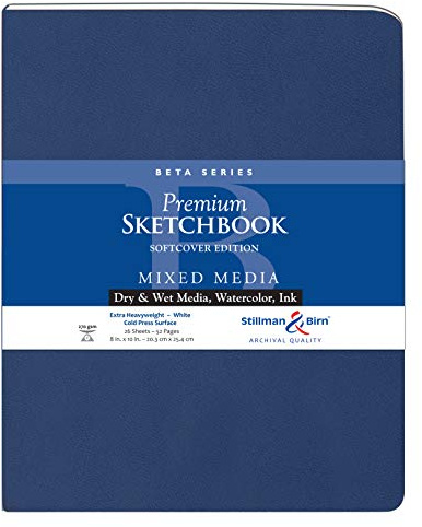 Stillman & Birn Beta Series Softcover Sketchbook, 8 x 10, 270 GSM (Extra Heavyweight), White Paper, Cold Press Surface
