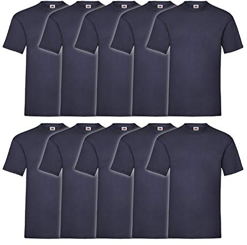 Fruit of the Loom Men's Valueweight Short Sleeve T-Shirt Pack of 10, Navy, XX-Large