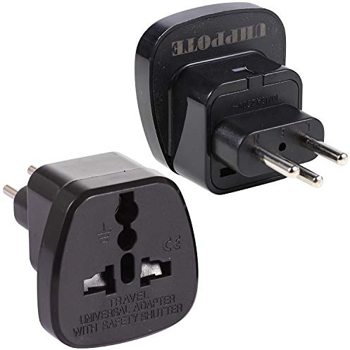 UHPPOTE Typ J 3-poliger Reiseadapter für Schweiz Liechtenstein (Packung mit 2)