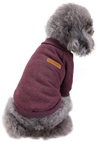 CHBORLESS Klassischer Strickpullover für Hunde, warmer Winter, Welpen, Haustiermantel, weicher Pullover für kleine Hunde (XXS, Braun)