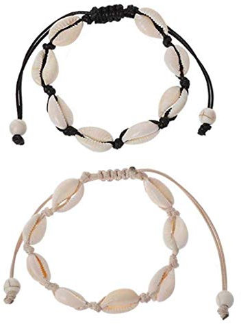 Zonster 2 pièces/ensemble de perles de coquillages naturels shell bracelet de cheville ornements de plage hawaïenne pied