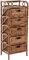 korb.outlet Rattan-Kommode mit Schubladen Badregal Korb Regal Schubfächer aus echtem Rattan 46 cm breit (Braun, 5 Schübe)