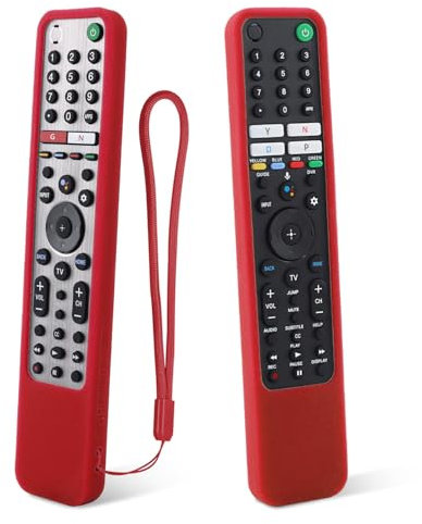 Custodia Protettiva in Silicone per Sony RMF-TX600U RMF-TX500U RMF-TX520E RMF-TX621E RMF-TX500E RMF-TX600E Telecomando Vocale Intelligente, Custodia Telecomando per Sony Telecomando (Rosso)