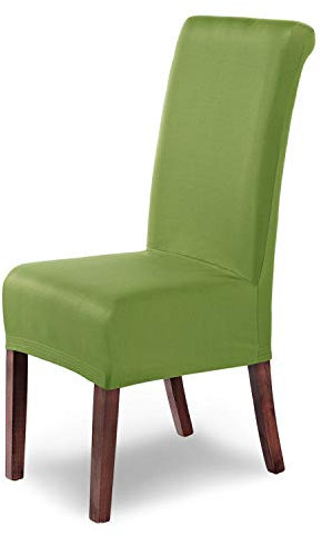 Scheffler Home Stuhlhussen Marie Grün 6er Set – Wasserabweisende und elastische Stuhlbezüge mit Fleckenschutz – Passend für Esszimmerstühle und Schwingstühle – Öko-Tex Zertifiziert
