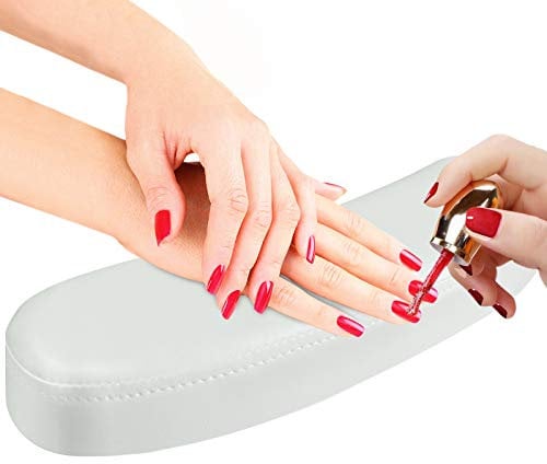 Nail Arm Rest Cushion Pillow, TOROKOM Nail Arm Rest Pillow Pad For Manicure Hand Arm Cushion for Nails Table Desk Station Detachable Washable for Nails Art Salon Home Use (White)