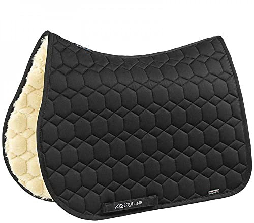 Equiline Englische Satteldecke innen aus ökologischem Lammfell Modell Exatron Blau DN