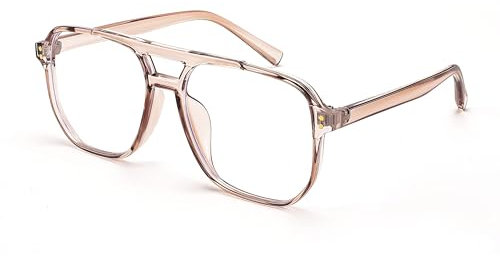 FEISEDY Retro 70er 80er Blaulichtfilter Brille Damen Ohne Stärke Herren Computerbrille mit Blue Light Blocking Glasses PC Gaming Brillen B2866