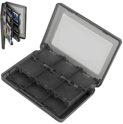 Spielkartenetui, 28 in 1 PP-Kunststoff-Spielkartenetui Halter Cartridge Aufbewahrungsbox Passend für 3DS DSL DSI LL(Schwarz)