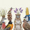 20 Servietten Treffpunkt der Tiere mit Kopfschmuck | lustig | Vögel | Tiermotiv | Tischdeko 33x33cm
