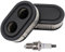 VooGenzek 3 Pezzi Filtro Aria con 1 Candela per Tosaerba Compatibili con Motori Briggs & Stratton 798339 593260, Sostituzione del Filtro dell'Aria per Tosaerba con Guida da Terra
