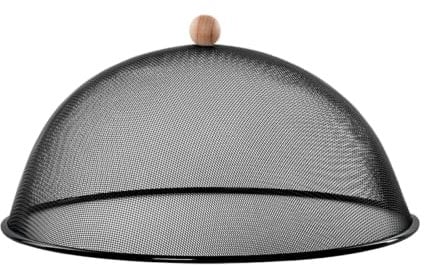 Esschert Design Metall-Lebensmittelabdeckung, kuppelförmig, Edelstahl, Schwarz
