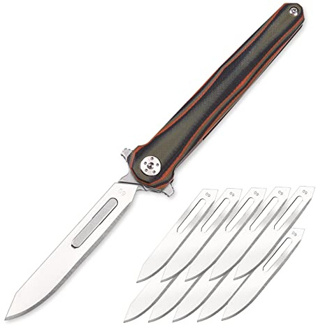 ITOKEY Folding Scalpel Knife, G10 EDC Knife with Replaceable Blades