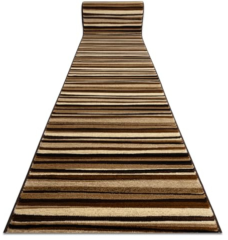 rugsx Läufer ROYAL 5374 Wellen Streifen - Teppichläufer für Esszimmer, Küche, Flur - beige/braun 70x290 cm
