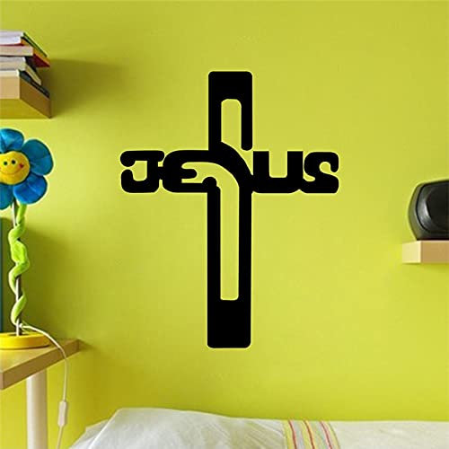 Jesus Kreuz wandtattoo für Schlafzimmer dekorative Aufkleber wandkunst abnehmbare DIY Vinyl Zitate