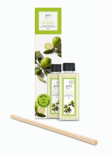 ipuro lime light - preiswerter Raumduft Nachfüller mit blumig spritzigen Noten - Duftöl Refill Duftstäbchen - Diffuser Nachfüllflasche 200ml - inkl Duft-Sticks, (1 er Pack)