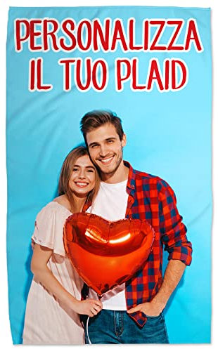 STAMPATEK Coperta Personalizzata con Foto e Scritte in Pile, Regalo festa della Mamma, Plaid Personalizzato con Foto, Idea Regalo Personalizzato Regalo Donna per San Valentino 90X150cm IMMAGINE unica