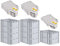 PROREGAL SuperSparSet 10x Eurobox NextGen Grip mit Scharnierdeckel und gelben Schiebeschnappverschlüssen, HxBxT 22x40x60cm, 44 L, Grau, Griffe geschlossen, Eurobehälter, Transportbox