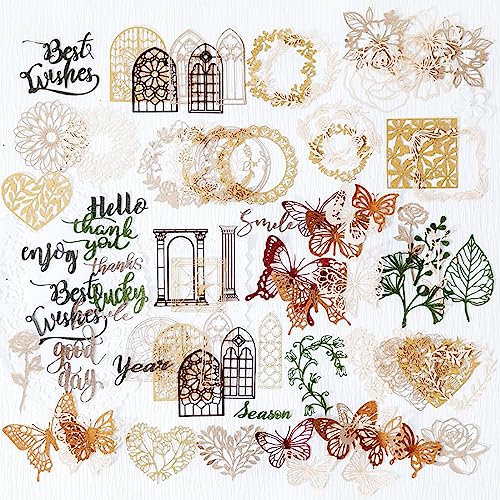 Scrapbooking Spitze Papier 60 Stücke Dekoratives Spitzenpapier Hohle Spitze Spitzenmuster für Scrapbooking, Tagebuch, Planer, Album, Tagebuch, Notizbuch, DIY-Dekoration