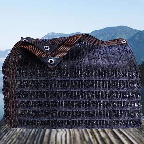 Filet D'Ombrage De Terrasse Voile D'Ombrage Rectangulaire en Tissu avec œIllets 90% De Protection Anti-UV,Respirante en Hdpe pour Balcon Piscine. (Noir Plain Weave / 5 * 15m / 16.4ft*49.2ft)