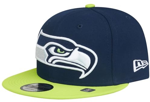 New Era 9Fifty Snapback Cap - XL Logo Seattle Seahawks Navy