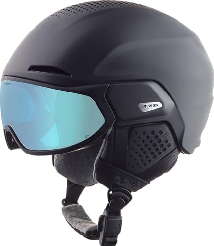 Alpina Oro Visor QuattroVario Mips Skihelm (51-55 cm, 32 black matt (ice blue))