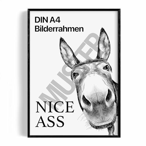1M® Bilderrahmen DIN A4 schwarz - dünner Massivholz Rahmen im eleganten skandinavischen Design - bruchsicheres Acrylglas, perfekt für Ihre Lieblings-Kunstdrucke - flexibel im Hoch- oder Querformat