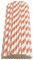 Haobase Lot de 50 pailles en papier biodégradables pour boire, cocktail, café, boissons froides, motif à rayures, blanc/rose foncé