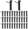 TOLIDA Lot de 35 crochets robustes pour grille murale en métal résistant à l'usure - Pour panneau mural en treillis - Noir - 5 cm