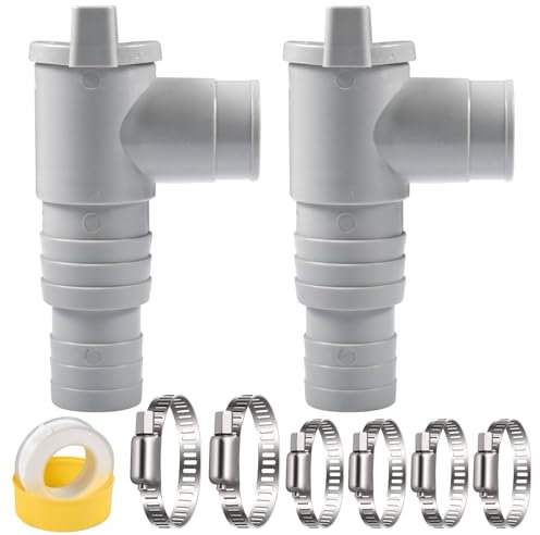 2 pcs Robinet D'arrêt pour Piscine,Vanne D'arrêt 32mm,Robinet pour Piscine 32mm,avec 6 Colliers de Serrage,Pièces de Piscine à Valve à Piston,Accessoires d'entretien de Piscine