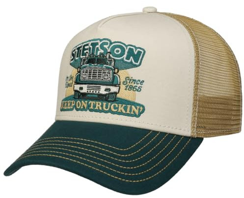 Stetson Keep On Trucking Trucker Cap - Mehrfarbige Mütze - Meshcap - Luftdurchlässige Baseballcap für Herren - Frühjahr/Sommer - größenverstellbar dunkelgrün One Size