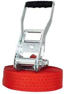 Lasiprofi Umreifungsgurt 50mm | einteilig mit Druckratsche | STF 350 daN | Farbe rot | LC 5.000 daN (Länge 4,0m)