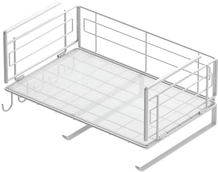 Panier Sous Étagère Panier de cuisine suspendu sous le meuble, rangement d'épices, panier suspendu en couches (Color : Black, Size : S)
