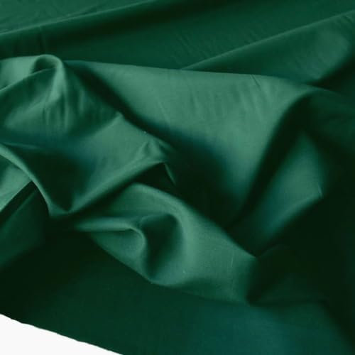 TOLKO Baumwollstoff Meterware uni | Popeline Stoff aus ÖkoTex Baumwolle als Kleiderstoff Dekostoff Vorhangstoff Gardinenstoff Sonnenschutz Bettwäsche Kissen Bezugsstoff Kinder Stoffe zum Nähen (Grün)