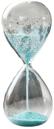 Sharplace Glitter Sand Glass Timer Hourglass Hour Glasses Home Yoga Timer Desktop Ornament for Home Decor Living Room Birthday Present, Blue