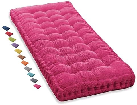 Coussin pour Banc de Jardin Exterieur Coussin pour Banc 150 cm 180 cm 120x50 160 110x50 1 2 3 Places Interieur Coussins pour Chaises de Jardin 45/45 pour Canapé Chien Galette de Chaise(Rose Red 1N,110