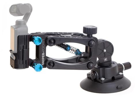 DFCINE Osmo Pocket 3 Autohalterung, Stoßdämpferarm – Z-Achsen-Dämpfungsfederhalterung, Fahrzeug-Kamerahalterung mit 4,5-Zoll-Saugnapf für DJI Osmo Pocket 3 und DJI Action-Kameras