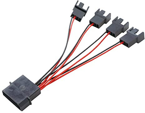 Câble répartiteur d'alimentation Molex à 4 broches IDE à 4 broches vers 3 4 broches connecteur de ventilateur noir gainé Y Type d'extension de boîtier d'alimentation répartiteur
