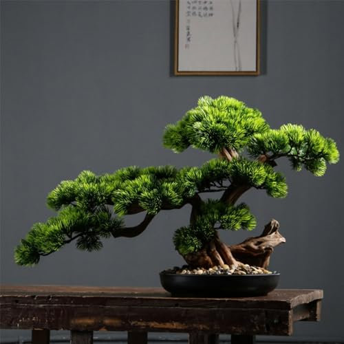 Künstlicher Bonsai-Bonsai-Kunstbaum, realistische Kunstpflanzendekoration, immergrüner Bonsai-Kunstbaum als Badezimmer-/Schreibtischdekoration