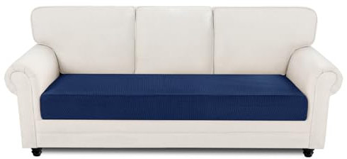 Easy-Going Stretch Sofa Couch Überzug 3 Sitzer, 1 Stück Universeller Rutschfester Sofa Sitzkissenbezug, Waschbarer Jacquard Sofaschutz Hund Katze Kind, Kuscheliger Küchensofa Cover, Navy