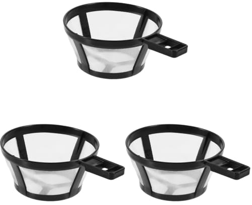 Jojofuny Kaffeemaschine Filter Set - 3 StüCk Wiederverwendbare Siebe Mit Griff FüR Kaffeekanne Leicht Zu Reinigen Ultrafeines Mesh FüR Optimalen Kaffeegenuss