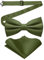 JEMYGINS Herren-Set aus Solider Mattierter Bifold-Fliege mit Einstecktuch,Olivgrün