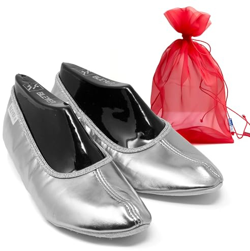 DanzaVinci Bundle Bleyer Turnschläppchen 5511 mit Chiffonbeutel, Gymnastikschuhe mit Ledersohle, Schläppchen für Bauchtanz
