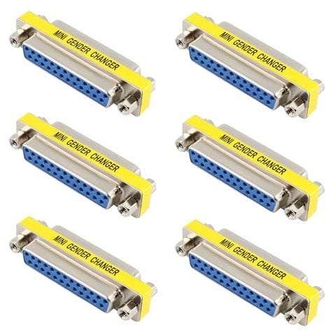 bociloy 6 x DB25 25-polige Buchse auf Buchse Mini-Gender Changer Koppler Adapter Serielles Kabel Gender Changer VGA Gender Changer