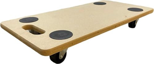 Price Pixel Dolly Trolley – Platform Dolly With Grip Pads – Heavy-Duty Anti-Slip Transport Roller Trolley Cart For Moving Furniture & Equipment, 200kg Load Capacity, Wooden (1)