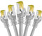 BIGtec LAN Kabel 5 Stück 0,15m Netzwerkkabel CAT7 Ethernet Internet Patchkabel CAT.7 grau Gigabit doppelt geschirmt Netzwerke Router Switch 2 x Stecker RJ45 kompatibel zu CAT.5 CAT.6 CAT.6a CAT.8