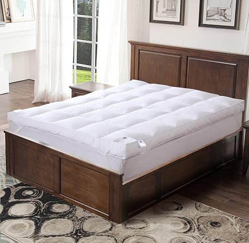 Luxtrous Mattress Topper Single Bed 10cm Premium White Quilted Extra Deep Ultra Fluffy and Breathable With Strong Elastic Bands, Comfort & Supports Restful Sleep