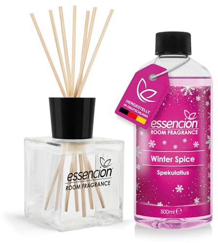 essencion Christmas Raumduft – Weihnachtliche Düfte in 500ml (Winter Spice Set mit 200ml Glasdiffusor)