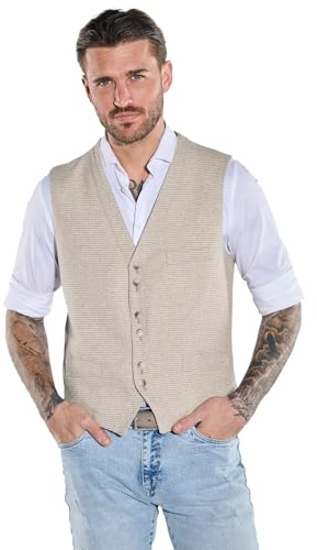 emilio adani Herren Sakko-Weste Slim fit, Beige
